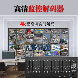 H.265网络高清视频4K解码器监控数字矩阵兼容海康大华切换46816屏