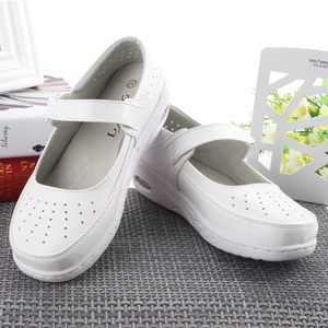 台湾气垫护士鞋白色透气真皮凉鞋孕妇妈妈春夏季休闲鞋慕伊莱鞋业