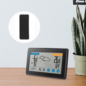 室内外温湿度计气象站钟表时间日期显示无线发射器触屏背光易美特