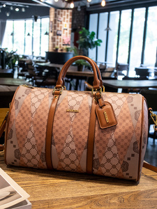 LV:VS香港真皮手提大容量旅行女包包新款潮时尚商务行李包单肩包