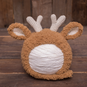妮妮家秋冬季新款手工编织毛线帽婴儿宝宝儿童圣诞小鹿麋鹿帽子