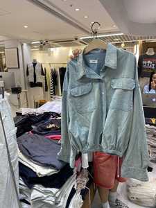 韩国代购东大门女装2024夏季新款SAINT 做旧收腰宽松牛仔衬衫外套