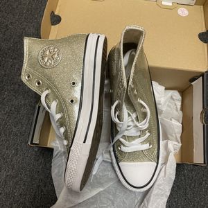 匡威Converse All Star Chuck Taylor男女同款高帮鞋浅金色板鞋