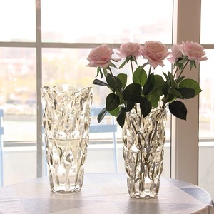 美式轻奢琉光水晶玻璃花瓶客厅样板间酒店插花装饰器皿摆件工艺品