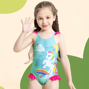 女童连体泳衣儿童比基尼2024新款女孩速干专业训练竞速宝宝游泳衣