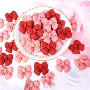 蛋糕装饰小蝴蝶结饼干粉色红色生日烘焙冰淇淋甜品小零食插件摆件