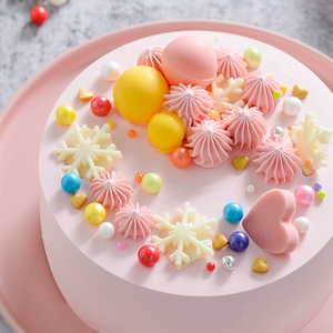 生日蛋糕装饰点缀糖珠彩色瓶装金珠白色彩针冰淇淋食用彩糖珍珠糖