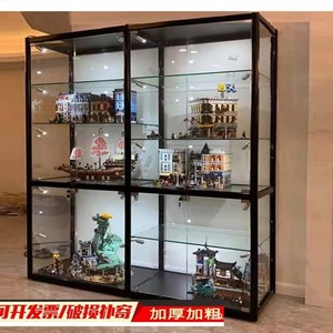 定制玻璃精品模型展示柜商场玩具展柜奖杯陈列手办透明玻璃柜家用
