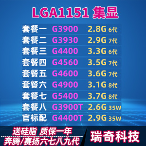 英特尔G3900 T G3930 G4400 T G4560 G4600 G4900 G5400 1151 CPU