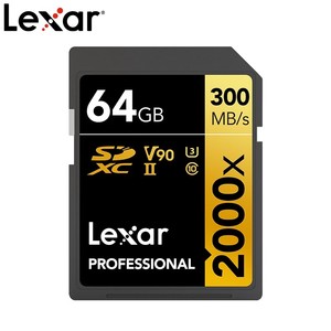 LEXAR雷克沙SD 64G 2000X 300M微单反相机4K摄像U3高速储存内存卡