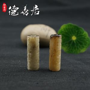 西周战汉仿古玉器 仿老玉和田玉管串珠 和田玉龙纹管珠