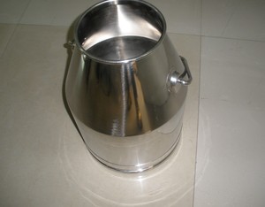 牛奶挤奶桶25升白钢卫生级304加厚牛奶提手桶内外抛光1个厚