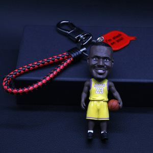 NBA篮球星钥匙扣挂件詹姆斯杜兰特哈登科比库里汽车书包潮流挂饰