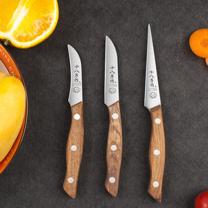 十八子作食品雕刻刀木柄厨房家用学生练习水果刀水吧拼盘造型刀具