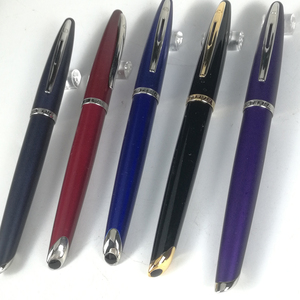 Waterman 威迪文钢笔海韵银色子午线红、紫、黑蓝18K金笔买一送一