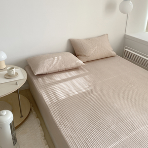 全棉床笠单件绗缝加厚款床罩防滑18m20m床上用品纯色简约床套