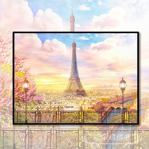 浪漫风景埃菲尔铁塔十字绣2022新款客厅钻石画满钻5d点钻卧室餐厅