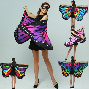 大人双面涤纶蝴蝶天使奇妙仙子丝绸背带翅膀软布舞台表演道具服饰
