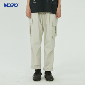 MOGAO摩高男装夏款潮流休闲运动裤宽松直筒多口袋长裤621186516