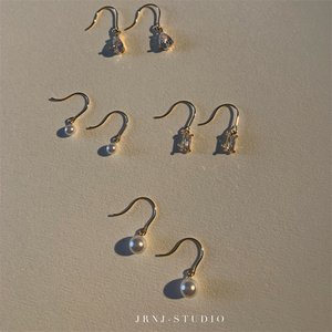 JRNJ/5折限时回馈！温柔风mini美国14K包金珍珠锆石防过敏耳环