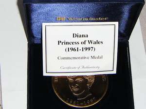 英国威斯敏特戴安娜1961-1997年36周年纪念大铜章161克75MM原盒证
