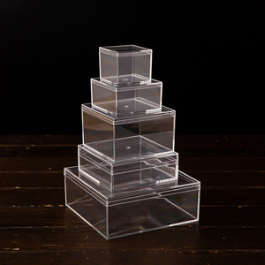带盖正方形透明塑料盒直角亚克力糖果喜糖巧克力饼干礼品礼物盒子