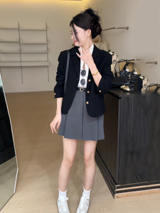 小香风短款西装外套女小个子韩式高级感气质小西服短裤两件套春夏