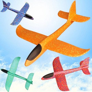 发光手抛飞机手掷迷彩48CM泡沫客机回旋38epp双孔滑翔机儿童玩具