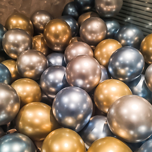 黑金色金属气球场景布置表白银色加厚防爆派对装扮开业周年庆商场