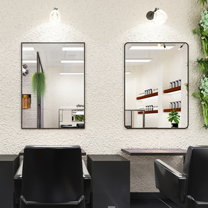 理发店镜子发廊专用挂墙网红美发镜台方型剪发烫染台面化妆壁挂式