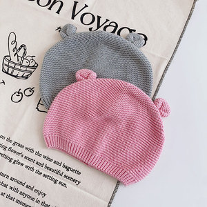 秋冬宝宝毛线帽子可爱超萌婴幼儿耳朵单层薄款针织套头帽小中儿童