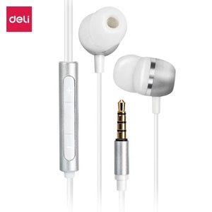 得力有线耳机 立体声入耳式耳机 3.5mm插头 通用耳塞 软胶降噪