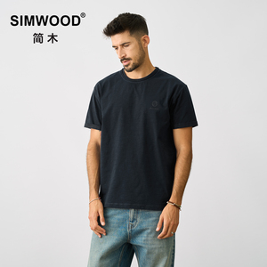 Simwood简木【标准宽松】240g竹节棉圆领男士休闲短袖T恤