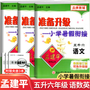 2021新版孟建平准备升级小学暑假衔接五升六年级语文数学英语全3本暑假家庭作业 小学5升6年级上册下册同步练习册暑期预习复习训练