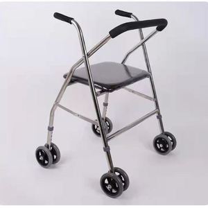 老年人休闲助力手推车散步车可推可坐椅子老人四轮防摔倒手扶推车