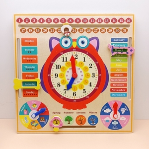 日历天气认知板认识钟表和时间拼图幼儿园中大班益智区玩具3到6岁