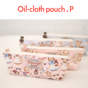 韩国正品现货afrocat可爱娃娃防水收纳笔袋 Oilcloth pouch P