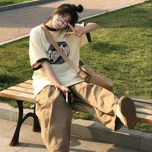 套装/单夏季女学生韩版宽松短袖T恤+原宿慵懒风阔腿裤子潮女套装