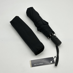 巴黎monoprix小黑伞！28欧元！超轻便携全自动黑色防风折叠雨伞女