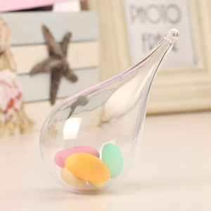 水滴状圆球装饰透明塑料喜糖盒微型盆景婚庆创意结婚礼品盒包装盒