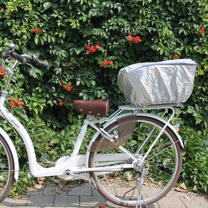 出口日本自行车后用遮光防尘防雨罩子车筐框菜篮保护罩车筐罩防晒