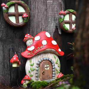创意新品蘑菇门窗户外花园装饰挂件创意花园庭院别墅大树装饰品