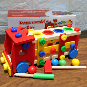 木制儿童可拆卸组装螺丝车男孩动手能力益智力螺丝刀拆装螺母玩具