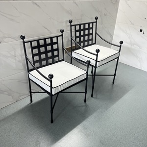 法式花园铁艺椅现代复古艺术欧式中式简约休闲靠背椅子阳台椅餐椅