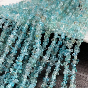 天然无优化磷灰石碎石不规则颗粒散珠编织蓝色串珠diy半成品配件