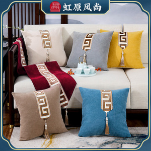 中式实木沙发抱枕沙发客厅轻奢高级感午睡枕靠背垫子被子两用含芯