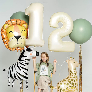 儿童生日卡通动物铝膜气球宝宝节日派对装饰品幼儿园开学场景布置