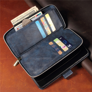 15欧美商务卡包适用苹果14promax手机壳iPhone13pro翻盖式11保护套12pro零钱包xsmax新款xr拉链SE皮质7/8PLUS