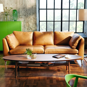 北欧美式轻奢斯德哥尔摩双四三人真皮沙发组合科技布艺小户型定制