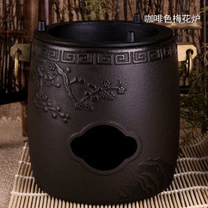 铜环铜扣日本铁壶铜炉座铸铁风炉生铁炭炉茶壶炉铸铁炉壶专用风炉